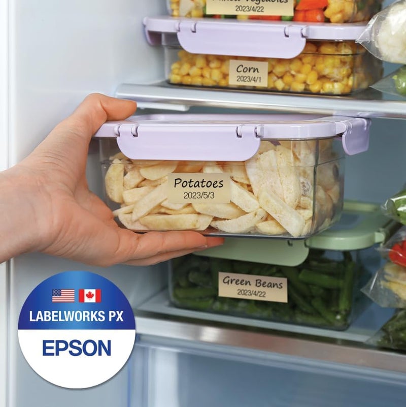 LABELWORKS Epson 212BMBEPX Genuine PET (Polyester) Tape Cartridge - Black on Matte Beige Designer Craft Label Maker Tape - 1/2" (12MM) Wide, 26' - Image 4